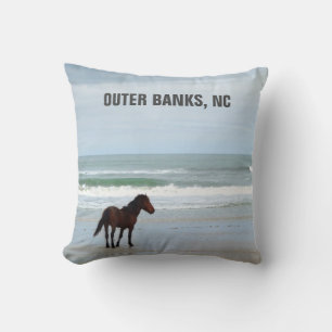 Wilde paarden Buitenter Banks OBX NC Corolla Kussen