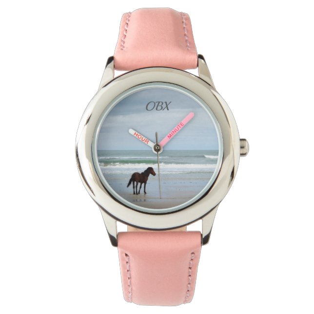Wilde paarden Buitenter Banks OBX NC Horloge (Voorkant)