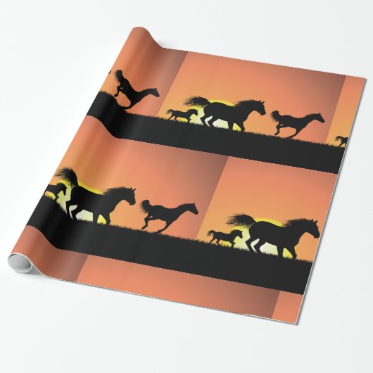 Wilde paarden cadeaupapier (Uitgerold)