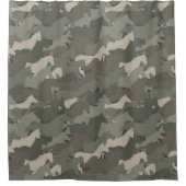 Wilde paarden Camouflage Pattern Douchegordijn (Voorkant)