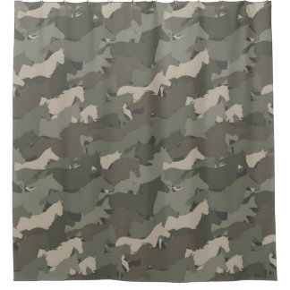 Wilde paarden Camouflage Pattern Douchegordijn