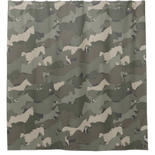 Wilde paarden Camouflage Pattern Douchegordijn (Voorkant)