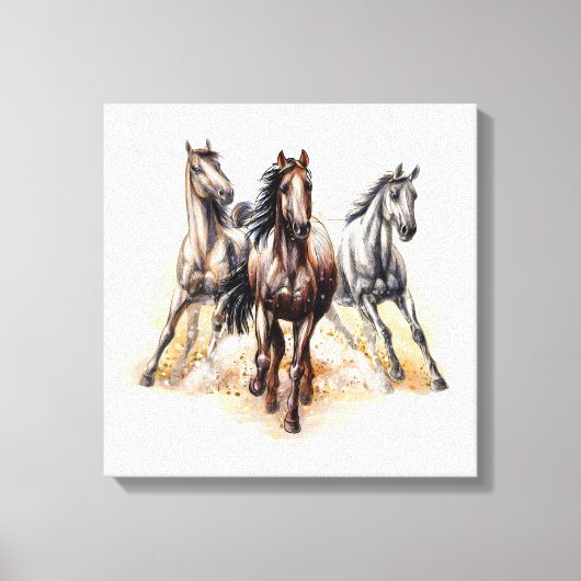 Wilde paarden canvas afdruk (Voorkant)