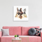 Wilde paarden canvas afdruk (Insitu (Woonkamer))