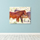 Wilde paarden canvas afdruk (Insitu (Houten vloer))