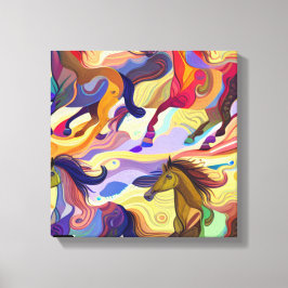 Wilde paarden canvas afdruk