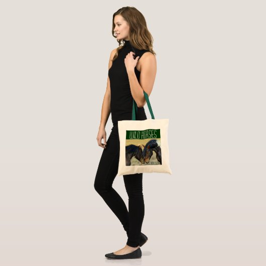 Wilde paarden Canvas tas (Voorkant (model))