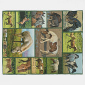 Wilde paarden Collage Fleece Deken (Voorkant (Horizontaal))