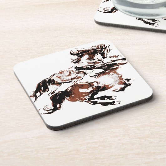 Wilde paarden Cork Onderzetter (Linkerzijde)