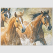 Wilde paarden decoupage waterverf western tissuepapier (Voorkant)