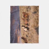 Wilde paarden die lopen fleece deken (Voorkant)