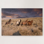 Wilde paarden die lopen legpuzzel (Horizontaal)