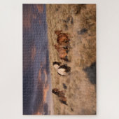 Wilde paarden die lopen legpuzzel (Verticaal)