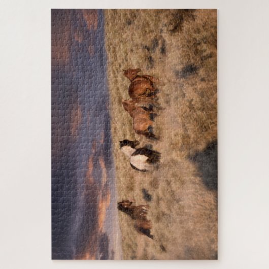 Wilde paarden die lopen legpuzzel (Verticaal)