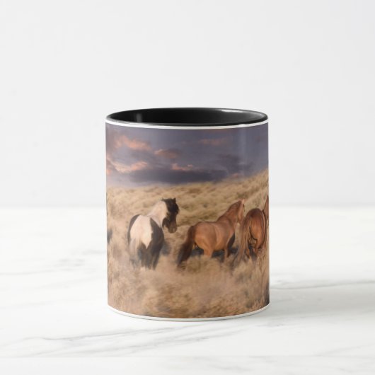 Wilde paarden die lopen mok (Midden)