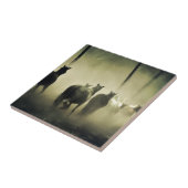 Wilde paarden die lopen tegeltje (Zijkant)