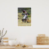 Wilde paarden die Theodore Roosevelt NP bestrijden Poster (Keuken)