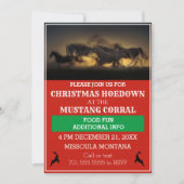 Wilde paarden die Westerne kerstuitnodiging uitvoe Kaart (Voorkant)