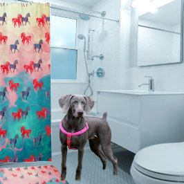 Wilde paarden Dierenprint Douchegordijn