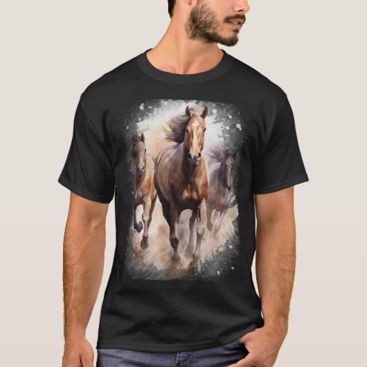 Wilde Paarden Donderende Hoeven T-shirt (Voorkant)