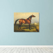  wilde paarden door Alfred de Dreux Canvas Afdruk (Insitu (Houten vloer))