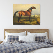 wilde paarden door Alfred de Dreux Canvas Afdruk (Insitu (Slaapkamer))