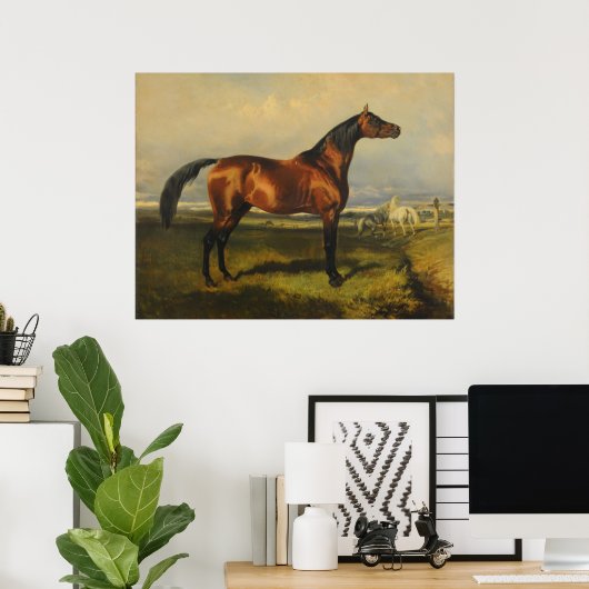  wilde paarden door Alfred de Dreux Poster (Thuiskantoor)