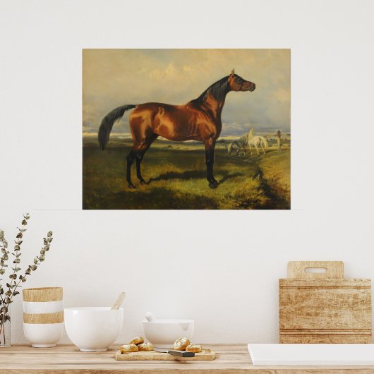  wilde paarden door Alfred de Dreux Poster (Keuken)