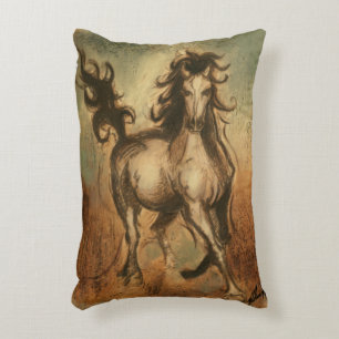 Wilde paarden en warme kleuren accent kussen