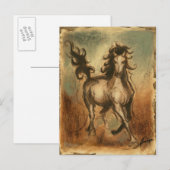 Wilde paarden en warme kleuren briefkaart (Voorkant / Achterkant)