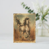 Wilde paarden en warme kleuren briefkaart (Staand voorkant)