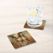 Wilde paarden en warme kleuren kartonnen onderzetters (Insitu)