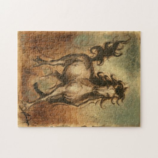 Wilde paarden en warme kleuren legpuzzel (Horizontaal)