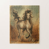 Wilde paarden en warme kleuren legpuzzel (Verticaal)