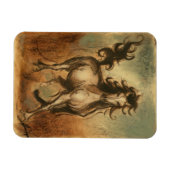 Wilde paarden en warme kleuren magneet (Horizontaal)