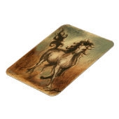 Wilde paarden en warme kleuren magneet (Linkerzijde)