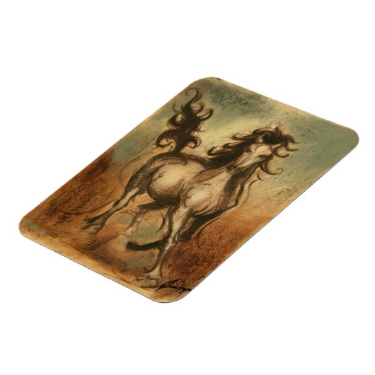 Wilde paarden en warme kleuren magneet (Linkerzijde)