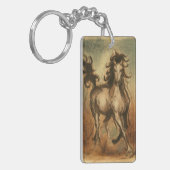 Wilde paarden en warme kleuren sleutelhanger (Voorkant Links)