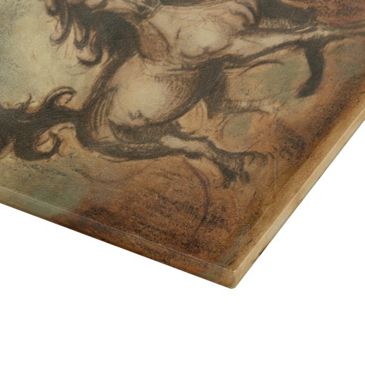 Wilde paarden en warme kleuren snijplank (Hoek)