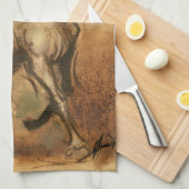 Wilde paarden en warme kleuren theedoek (Quarter Fold)