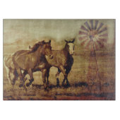Wilde paarden en windmolens snijplank (Voorkant)