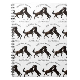 Wilde paarden en zand wasbekken notitieboek