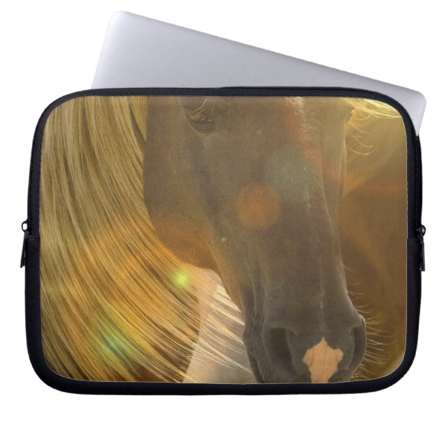 Wilde paarden Foto Electronics Bag Laptop Sleeve (Voorkant)