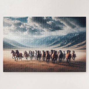 Wilde paarden, galopperende paarden, majestueuze d legpuzzel