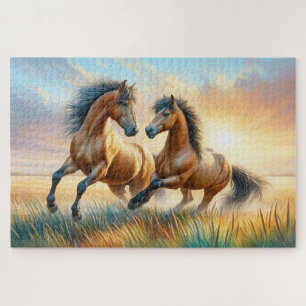 Wilde paarden, galopperende paarden, majestueuze d legpuzzel
