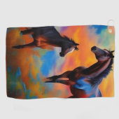 Wilde paarden golfhanddoek (Horizontaal)