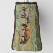Wilde paarden grazen golfheadcover (Draai 90)