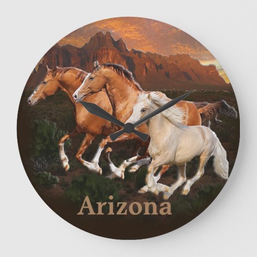 Wilde paarden grote klok (Voorkant)