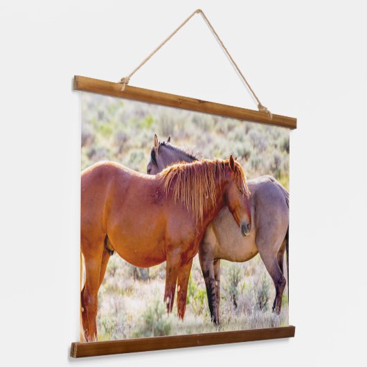 Wilde paarden hangend wandkleed (Gebogen)