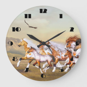 Wilde paarden Herd Wall Clock Grote Klok